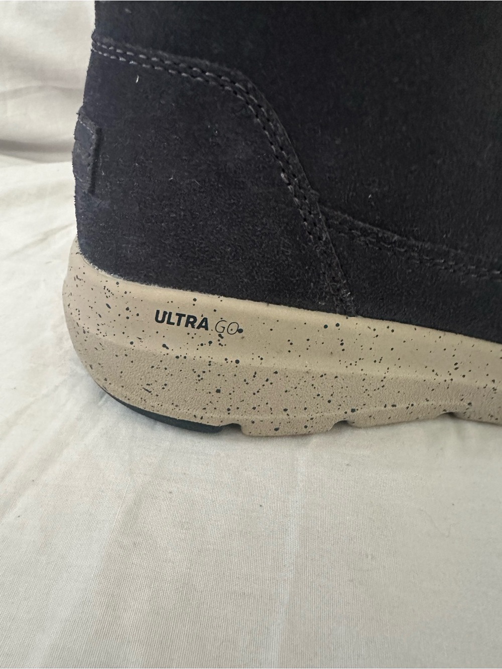 Skechers Dark Navy Suede Casual Shoes with Speckled Cream Soles - Picture 5 of 9